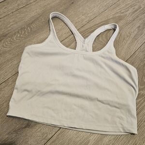 White Longline Racerback Sports Bra